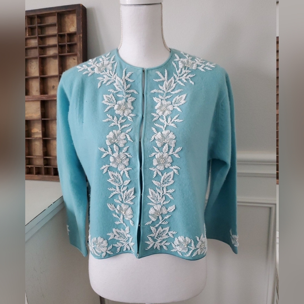 Vintage Stephen Chu teal blue sweater, Medium?
